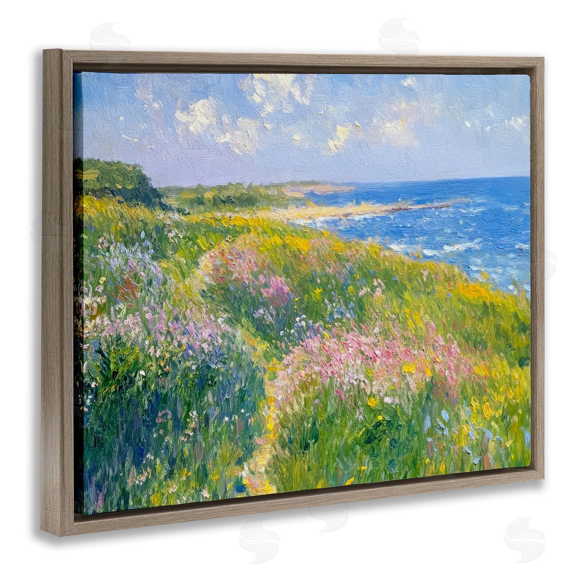 Petal Prints Design Impressionist Smudged Coast Canvas Wall Art Print