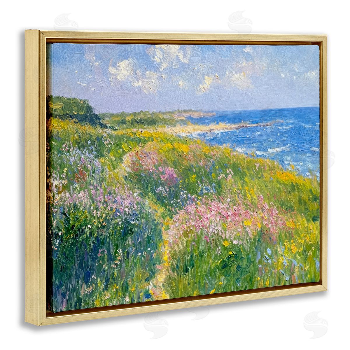 Petal Prints Design Impressionist Smudged Coast Canvas Wall Art Print