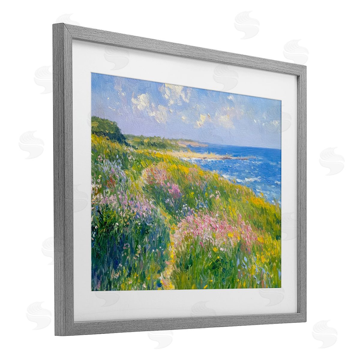 Petal Prints Design Impressionist Smudged Coast Canvas Wall Art Print