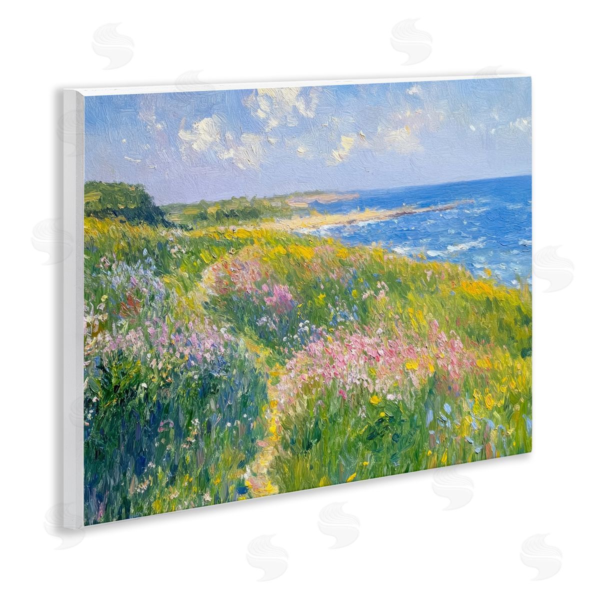 Petal Prints Design Impressionist Smudged Coast Canvas Wall Art Print