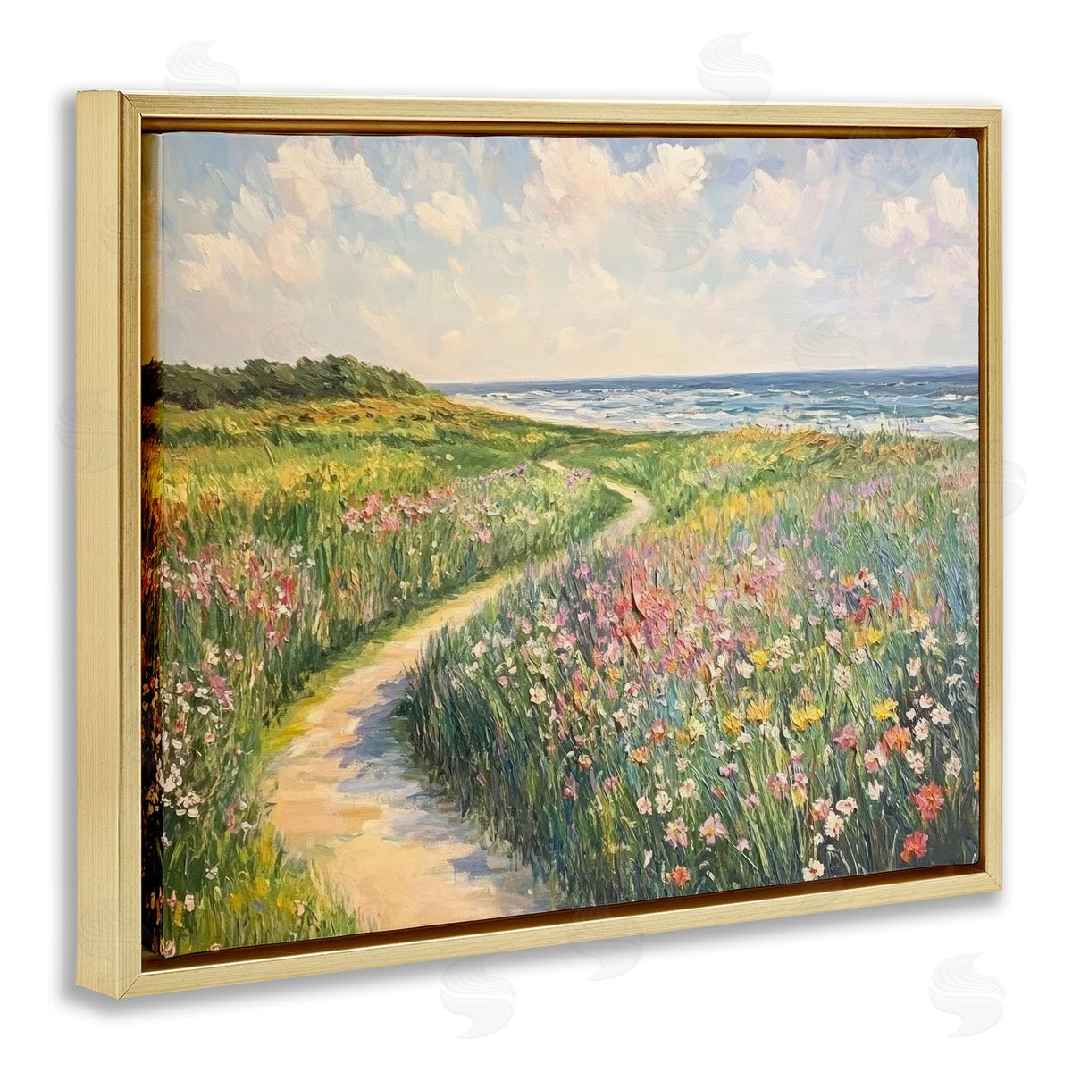 Petal Prints Design Impressionist Coastal Meadow Canvas Wall Art Print