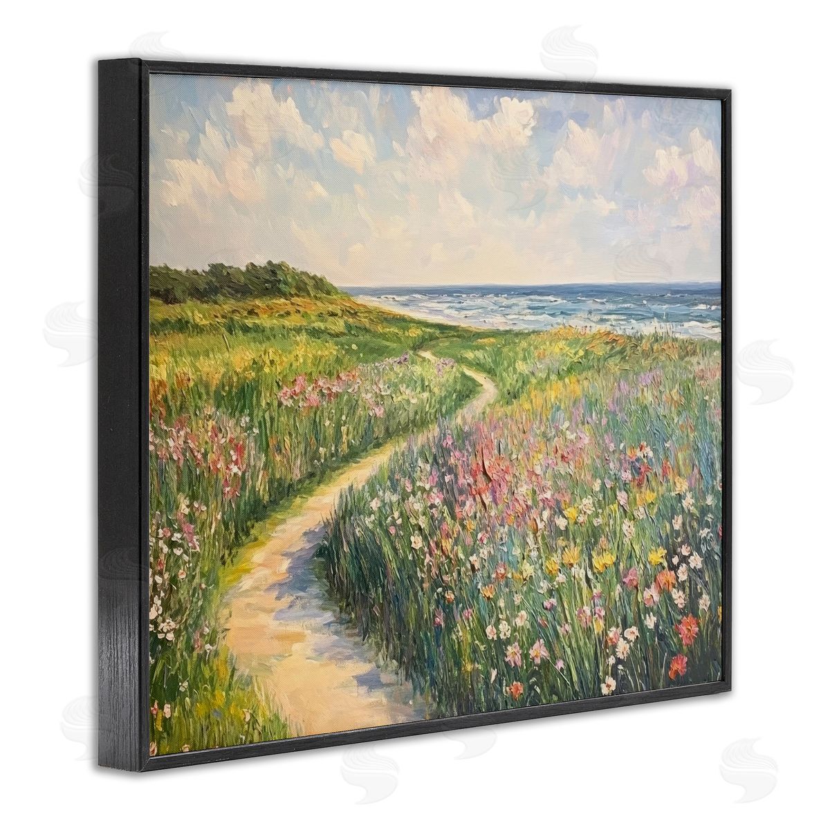 Petal Prints Design Impressionist Coastal Meadow Canvas Wall Art Print