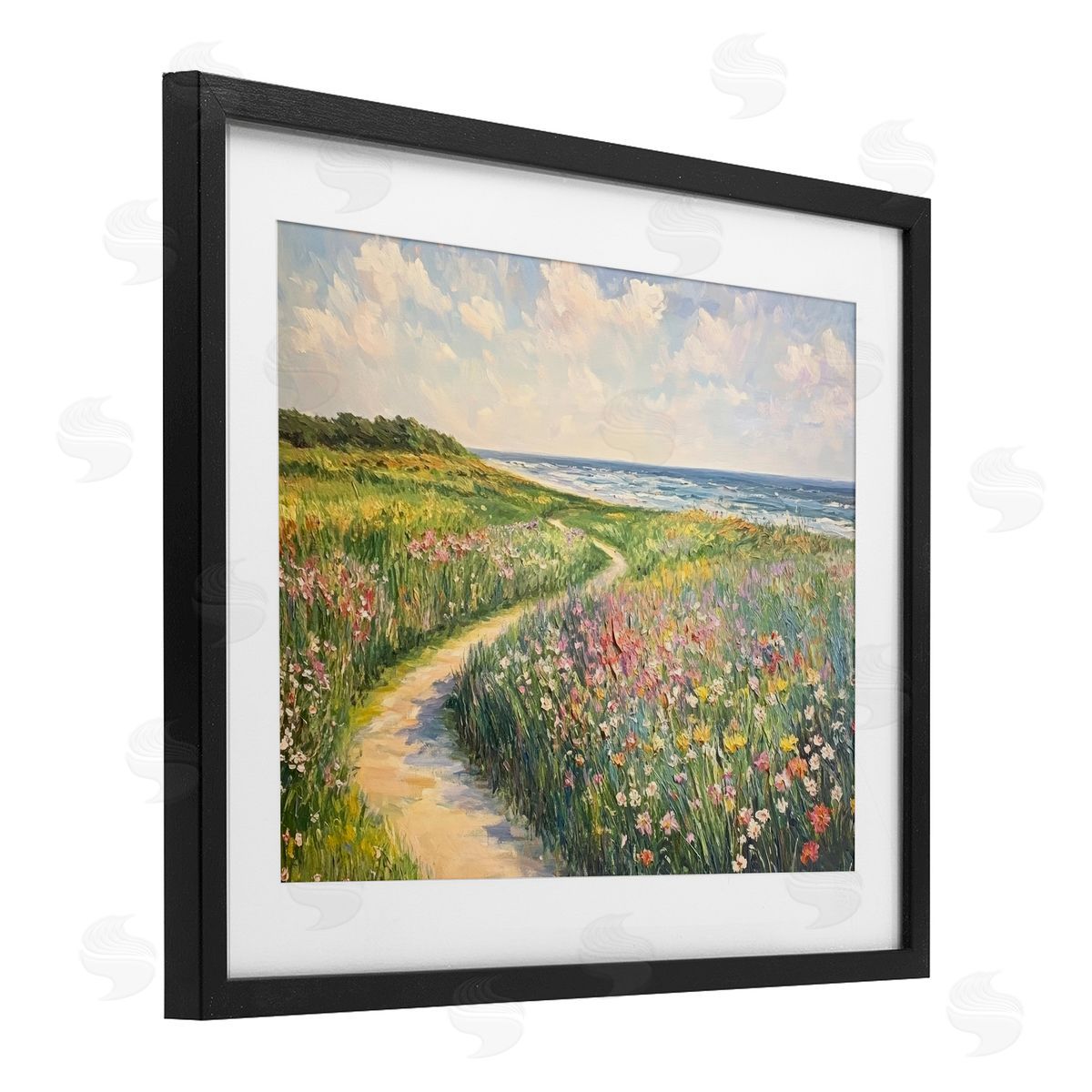 Petal Prints Design Impressionist Coastal Meadow Canvas Wall Art Print