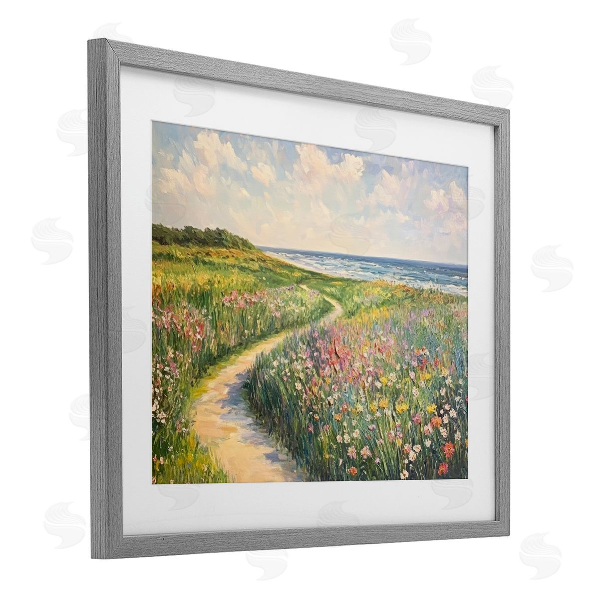 Petal Prints Design Impressionist Coastal Meadow Canvas Wall Art Print