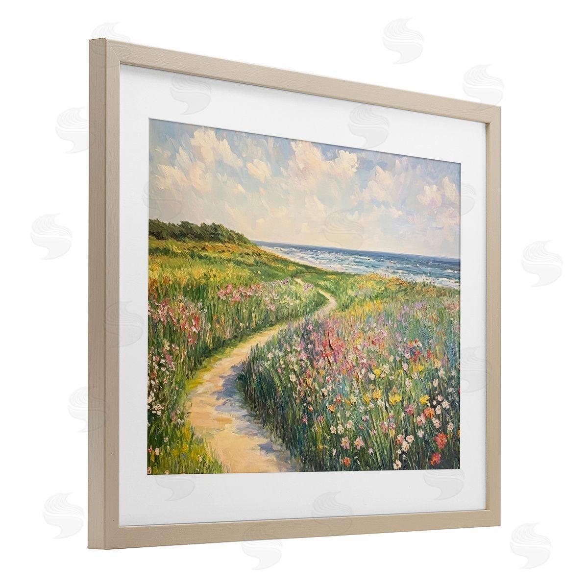 Petal Prints Design Impressionist Coastal Meadow Canvas Wall Art Print