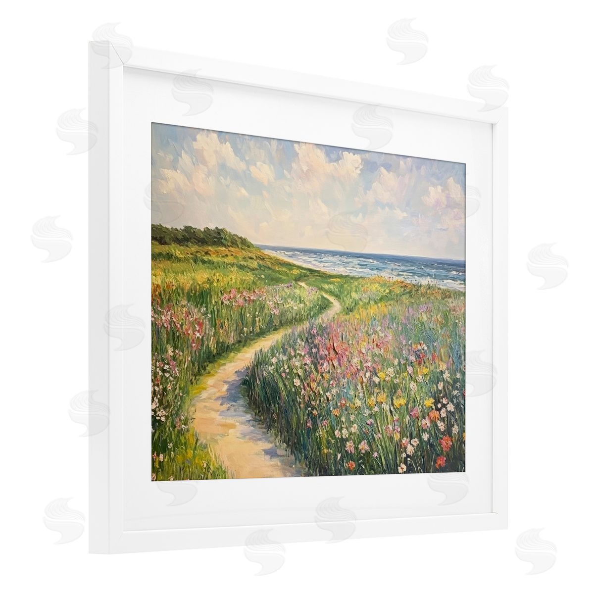 Petal Prints Design Impressionist Coastal Meadow Canvas Wall Art Print