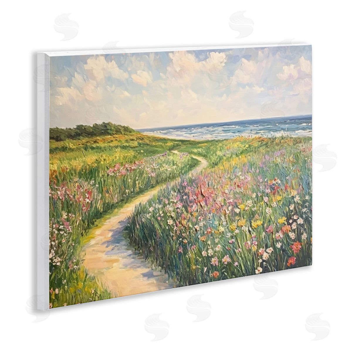 Petal Prints Design Impressionist Coastal Meadow Canvas Wall Art Print