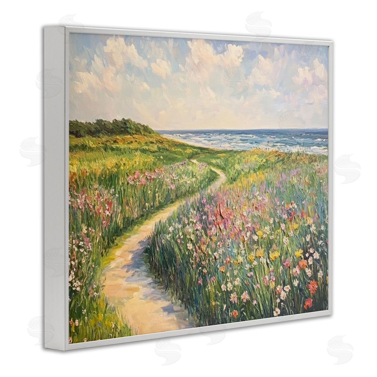 Petal Prints Design Impressionist Coastal Meadow Canvas Wall Art Print