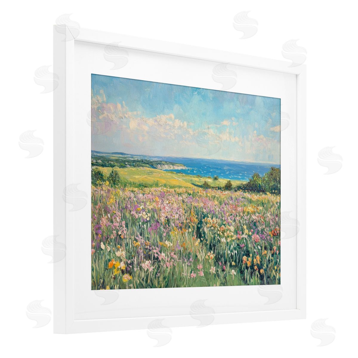 Petal Prints Design Lilac Coast Seascape Canvas Wall Art Print