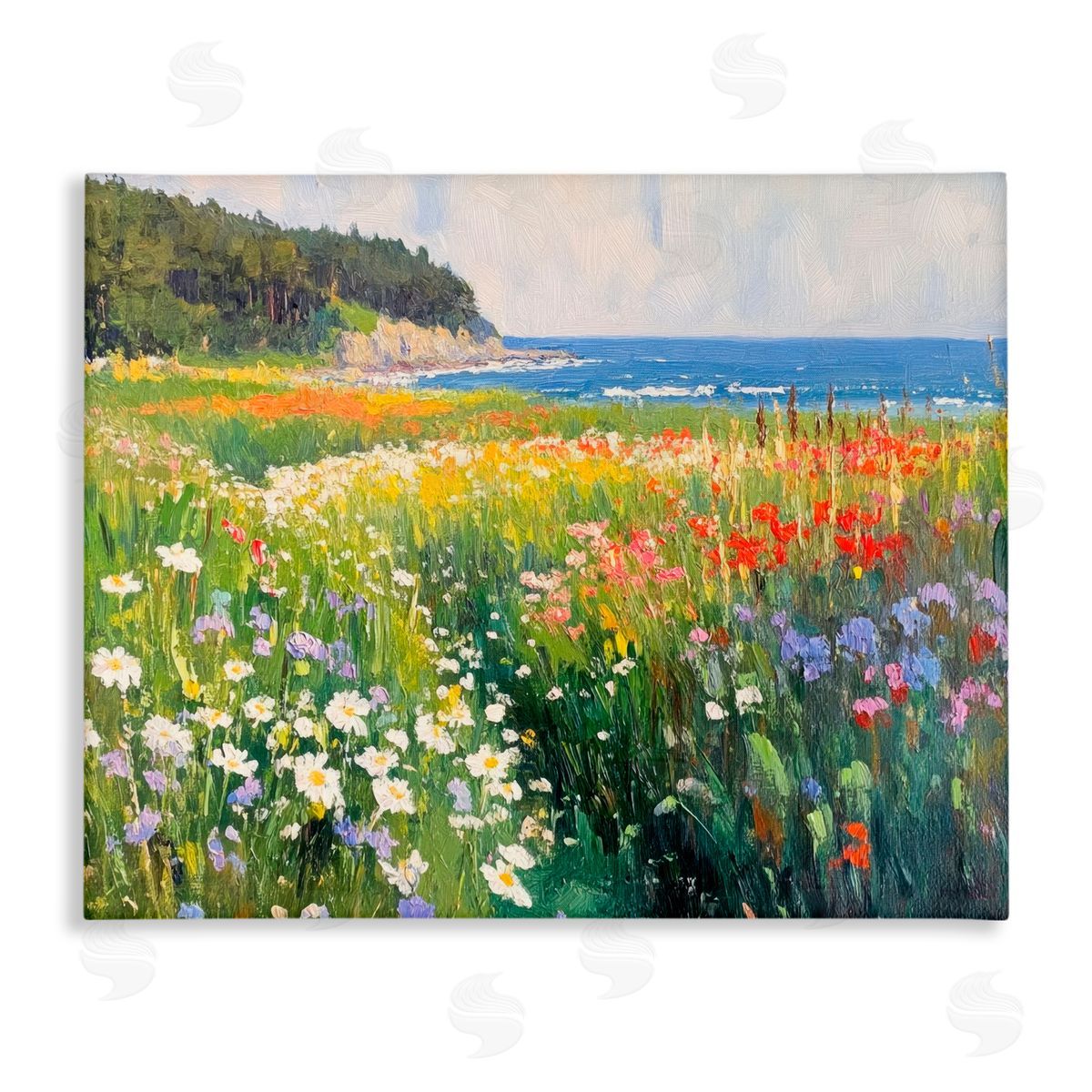 Petal Prints Design Vivid Wildflower Beach Canvas Wall Art Print