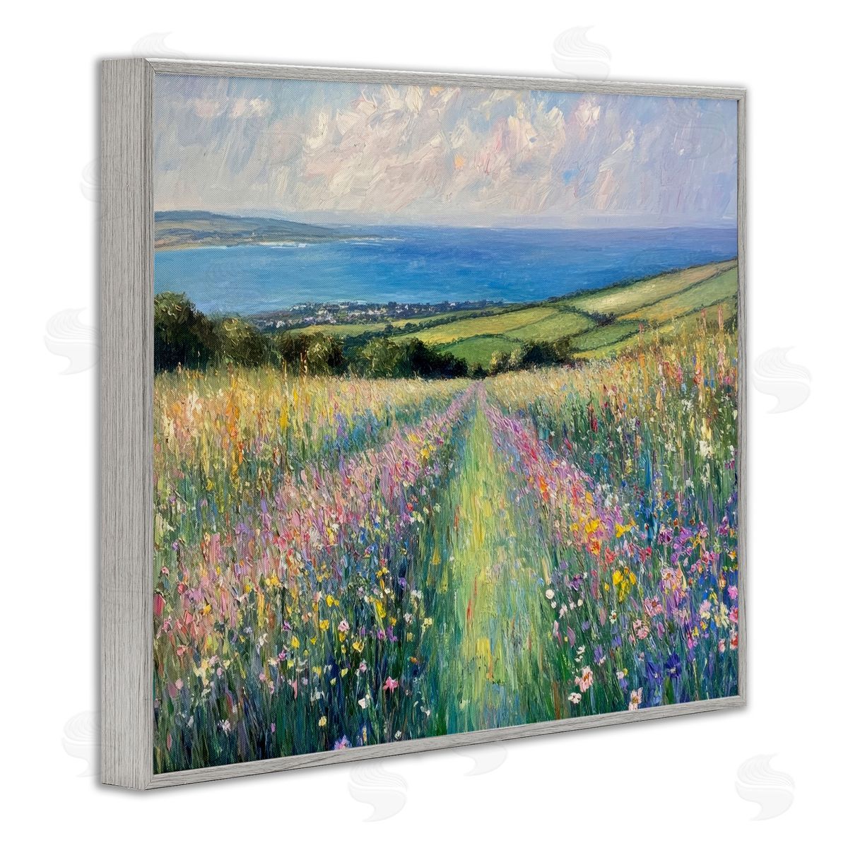 Petal Prints Design Impressionist Wildflower Hills Canvas Wall Art Print