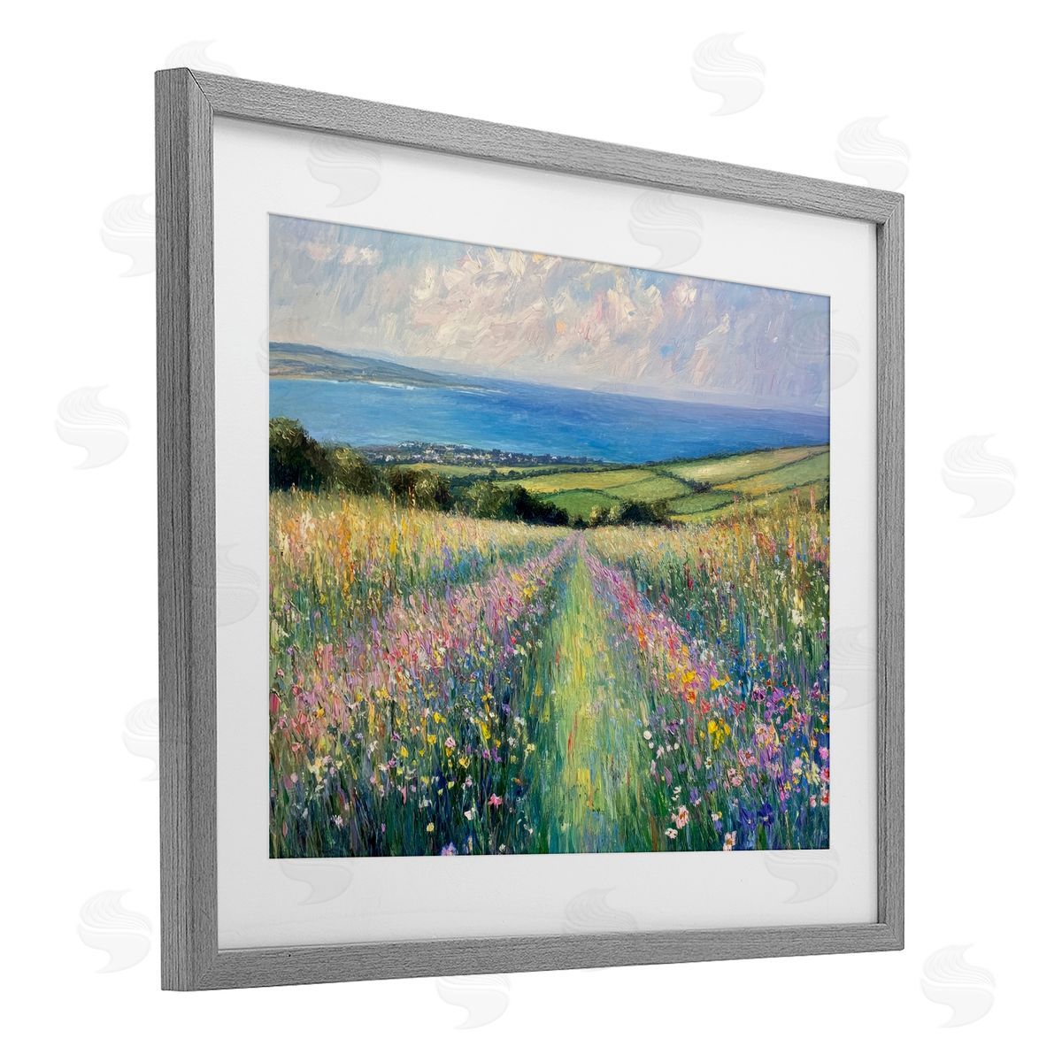 Petal Prints Design Impressionist Wildflower Hills Canvas Wall Art Print