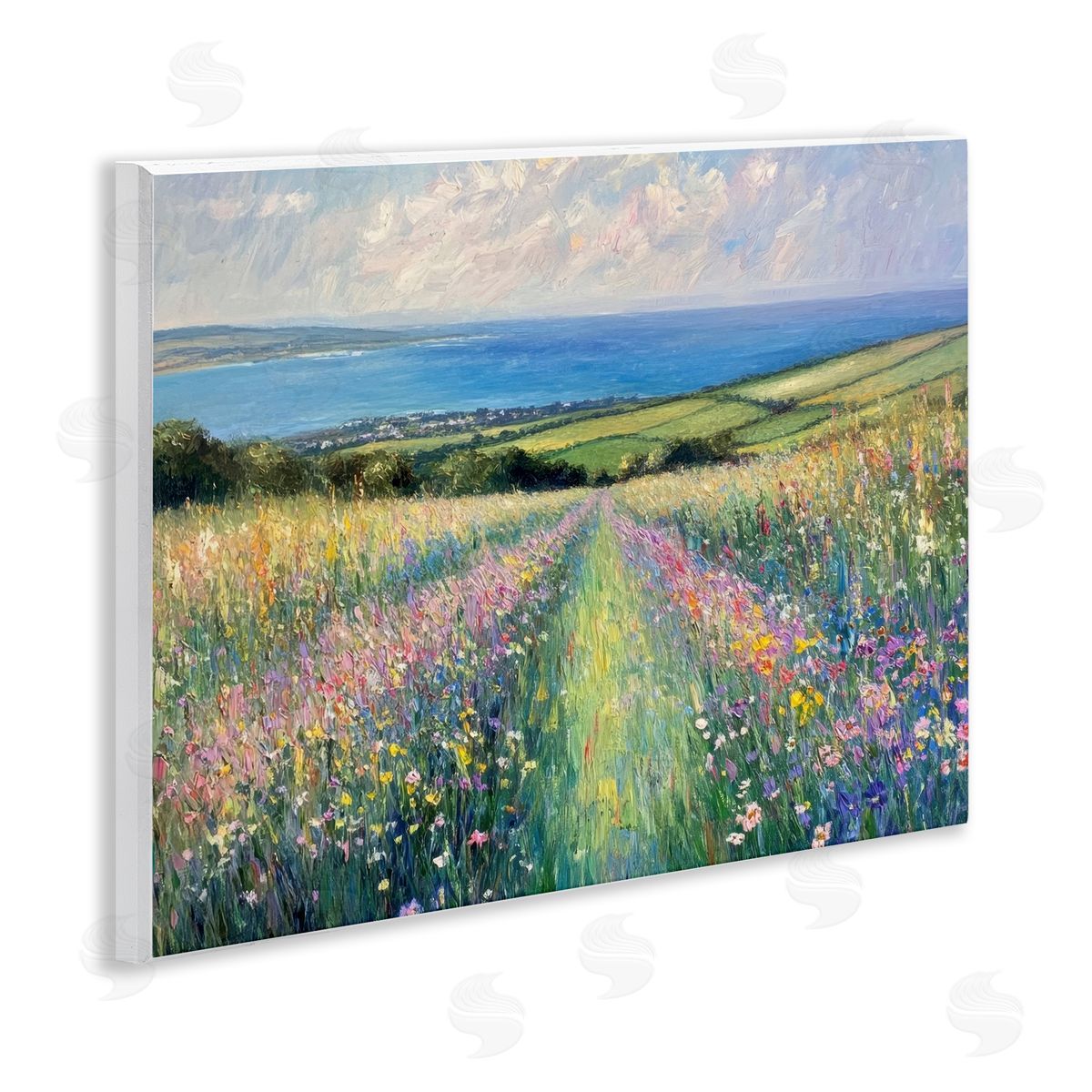 Petal Prints Design Impressionist Wildflower Hills Canvas Wall Art Print