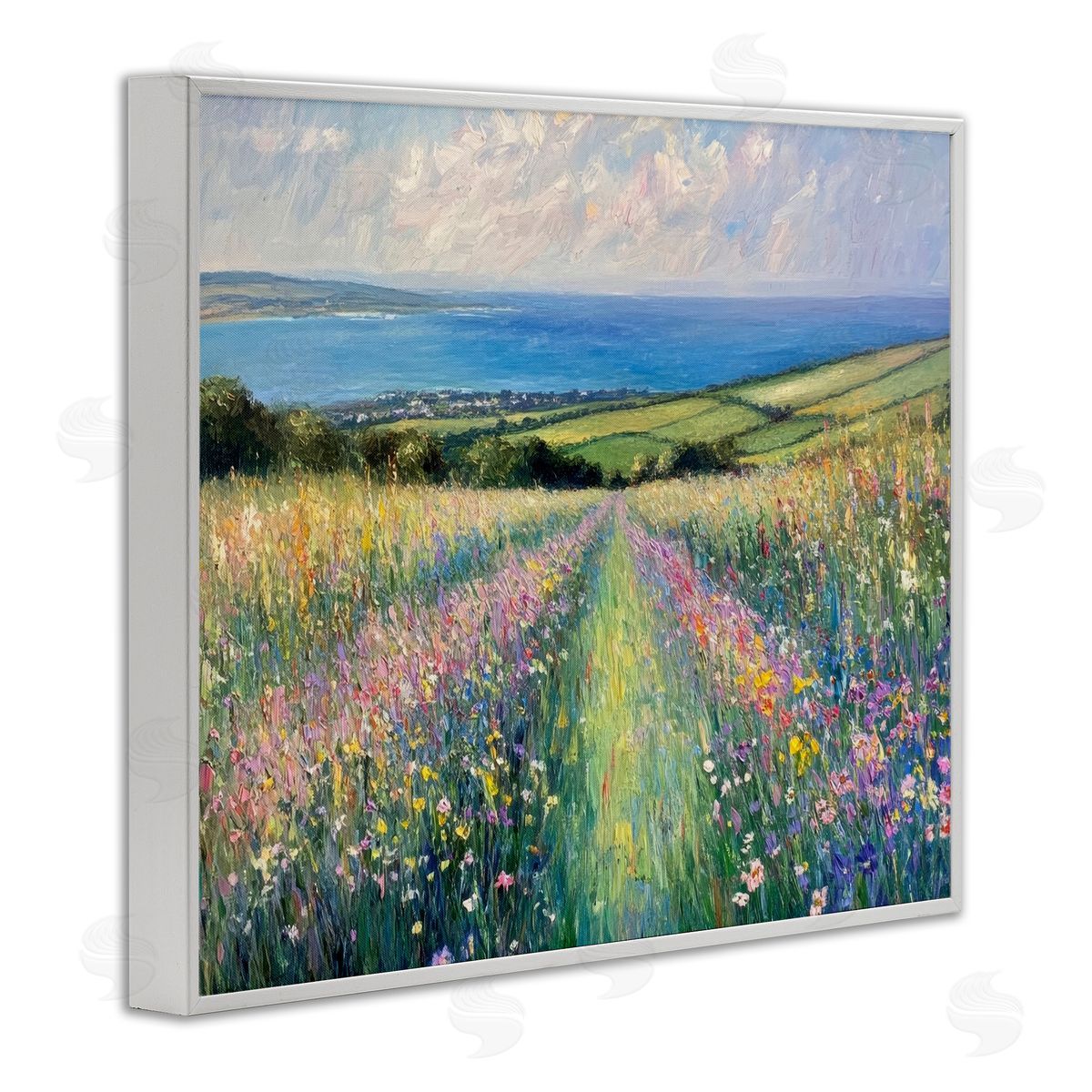 Petal Prints Design Impressionist Wildflower Hills Canvas Wall Art Print