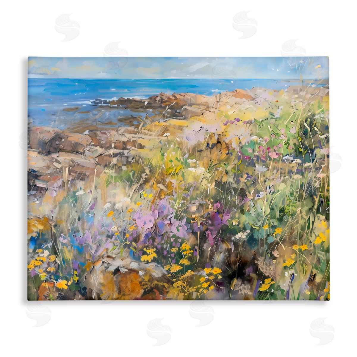 LSR Creative Studio Sea of Wildflowers Coast Canvas Wall Art Print