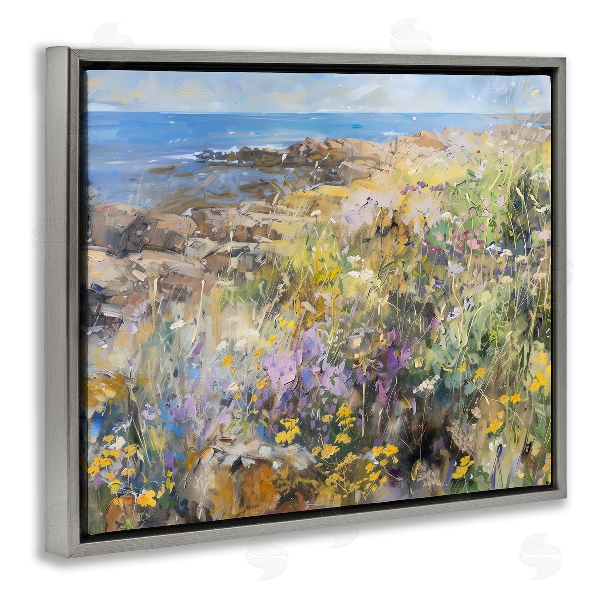 LSR Creative Studio Sea of Wildflowers Coast Canvas Wall Art Print