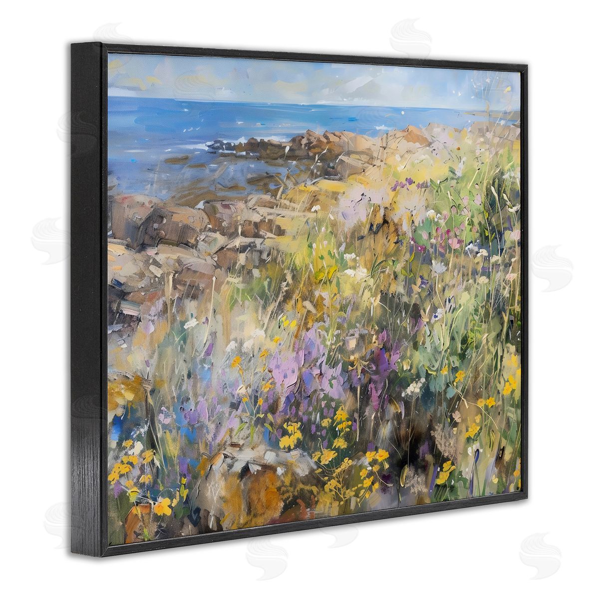 LSR Creative Studio Sea of Wildflowers Coast Canvas Wall Art Print