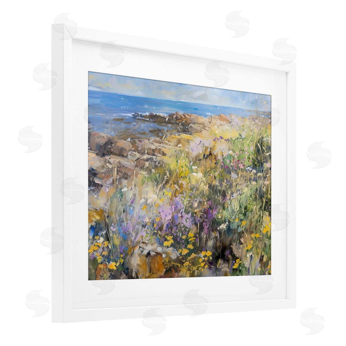 LSR Creative Studio Sea of Wildflowers Coast Canvas Wall Art Print