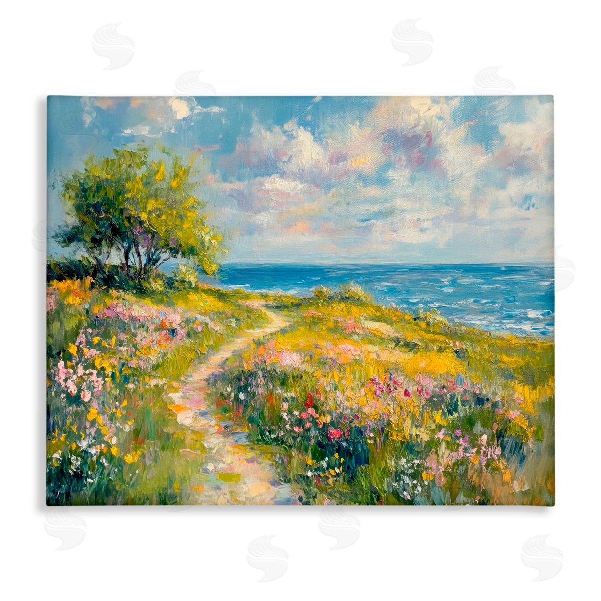 Petal Prints Design Colorful Coastal Path Canvas Wall Art Print