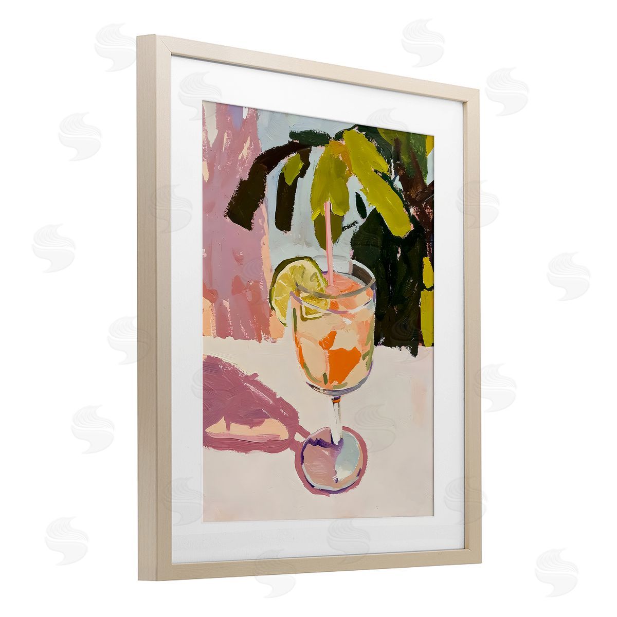 Riley B Tropical Summer Cocktail Canvas Wall Art Print