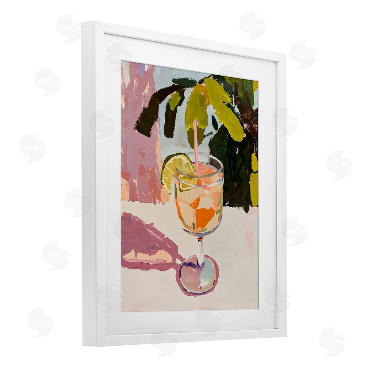 Riley B Tropical Summer Cocktail Canvas Wall Art Print