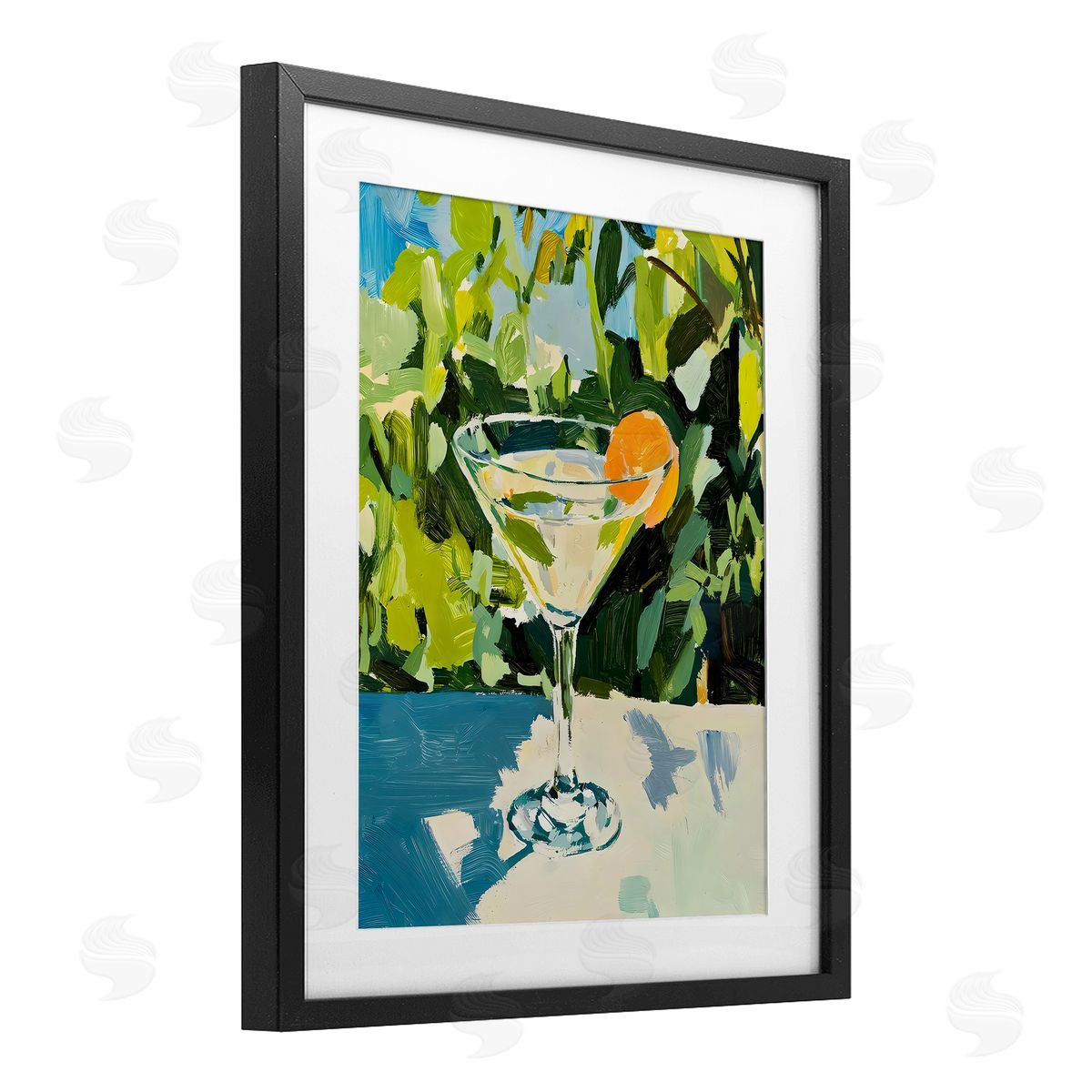 Riley B Summer Cocktail with Orange Canvas Wall Art Print