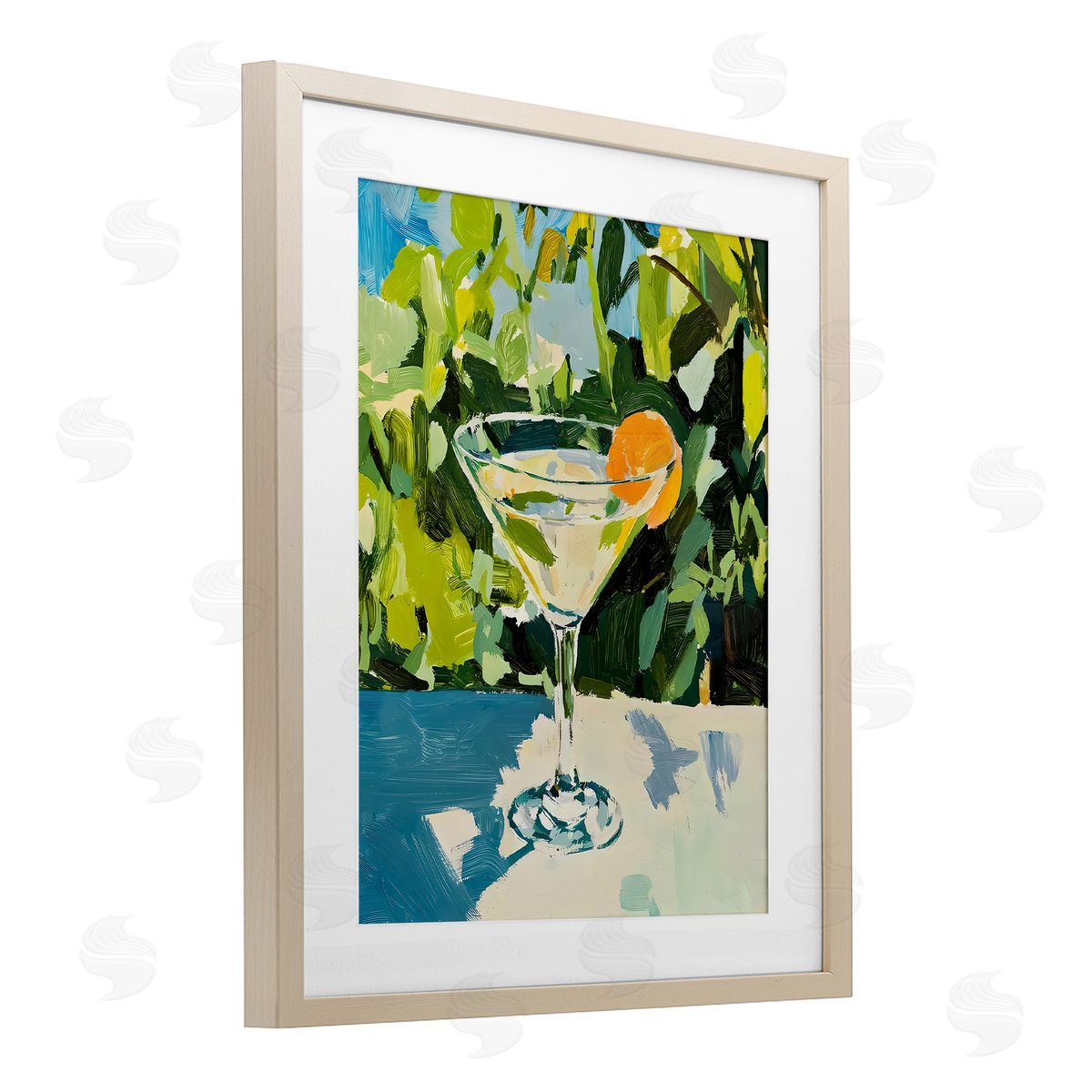 Riley B Summer Cocktail with Orange Canvas Wall Art Print