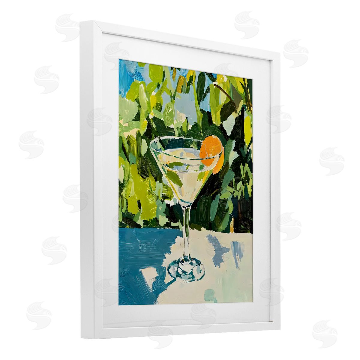 Riley B Summer Cocktail with Orange Canvas Wall Art Print
