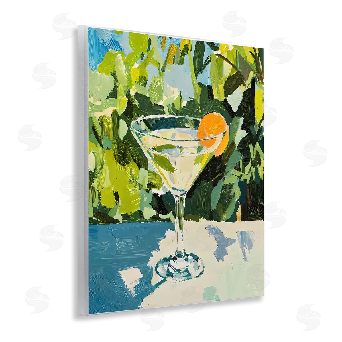 Riley B Summer Cocktail with Orange Canvas Wall Art Print
