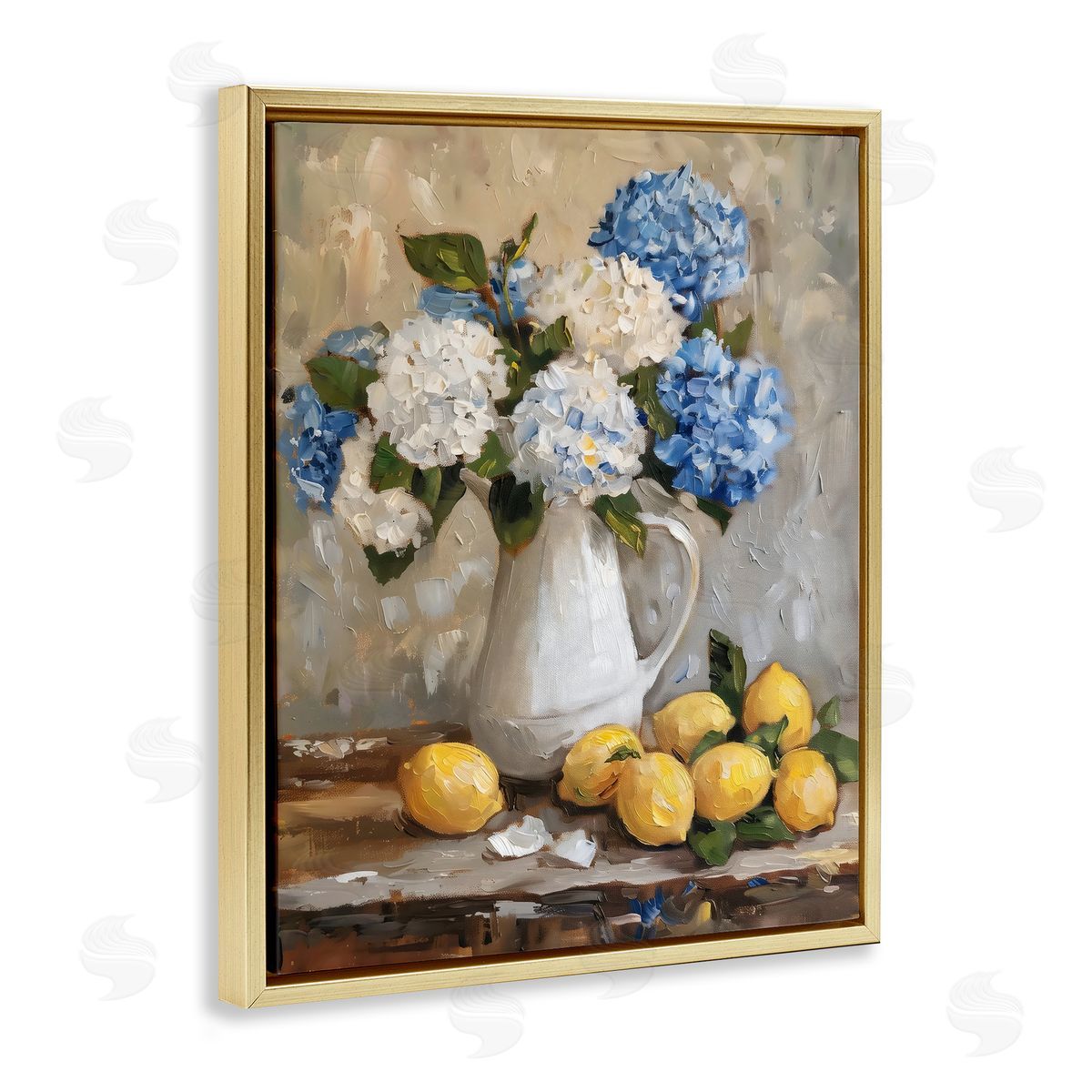 LSR Creative Studio Hydrangeas and Citrus Still Life Canvas Wall Art Print