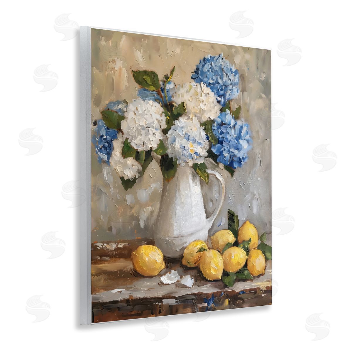 LSR Creative Studio Hydrangeas and Citrus Still Life Canvas Wall Art Print