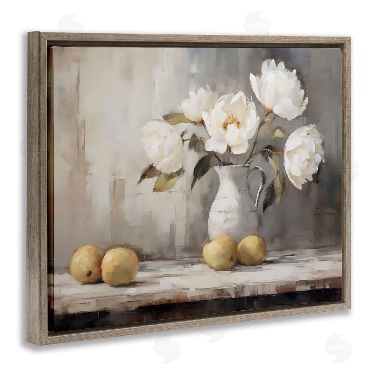 LSR Creative Studio Vase Of Peonies & Lemons Canvas Wall Art Print