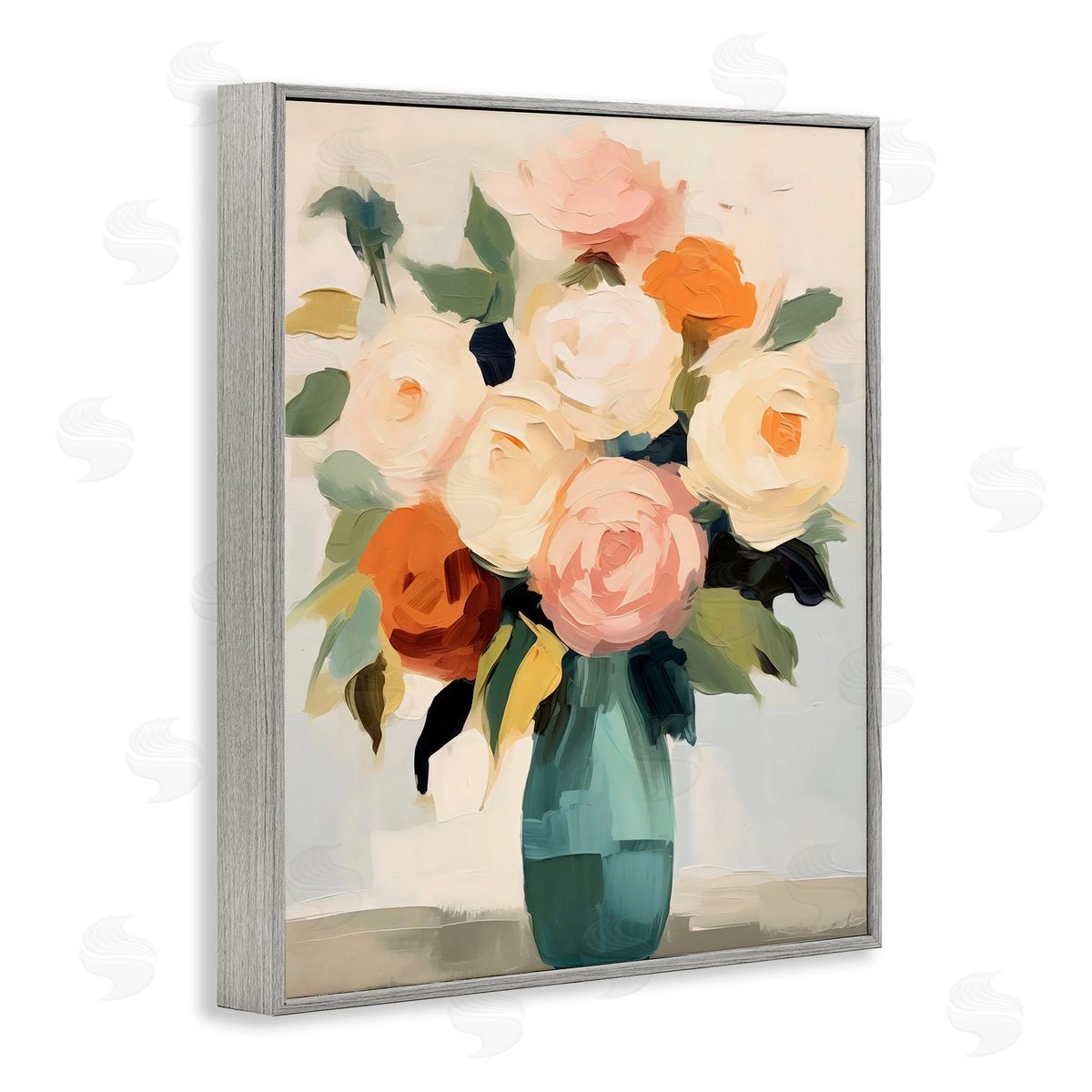LSR Creative Studio Soft Hued Roses Vase Canvas Wall Art Print