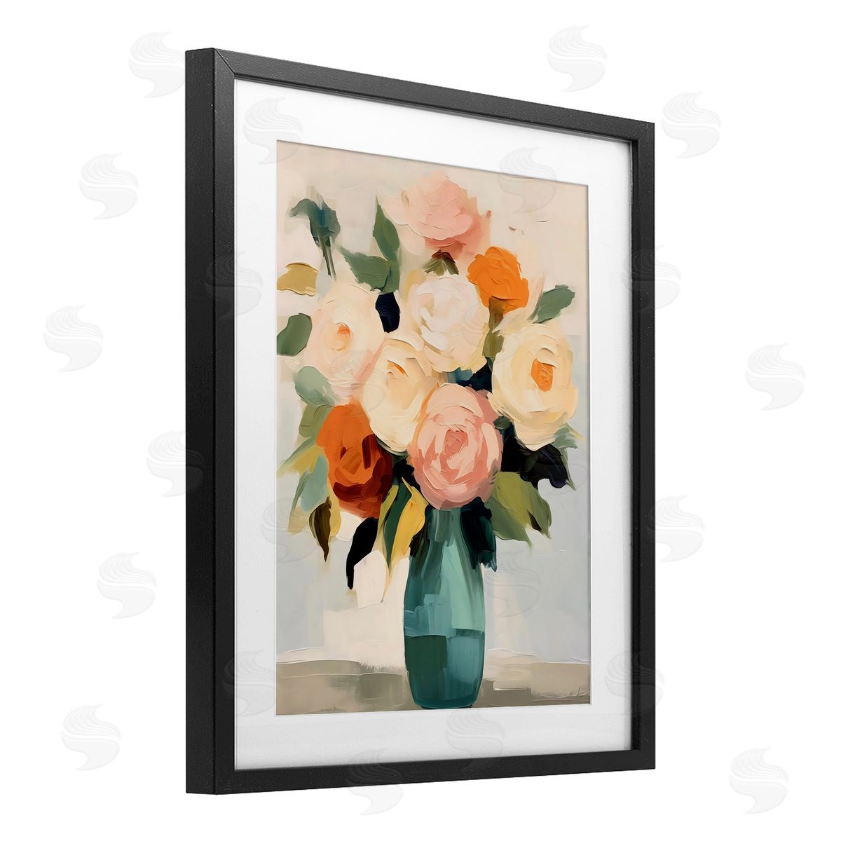 LSR Creative Studio Soft Hued Roses Vase Canvas Wall Art Print