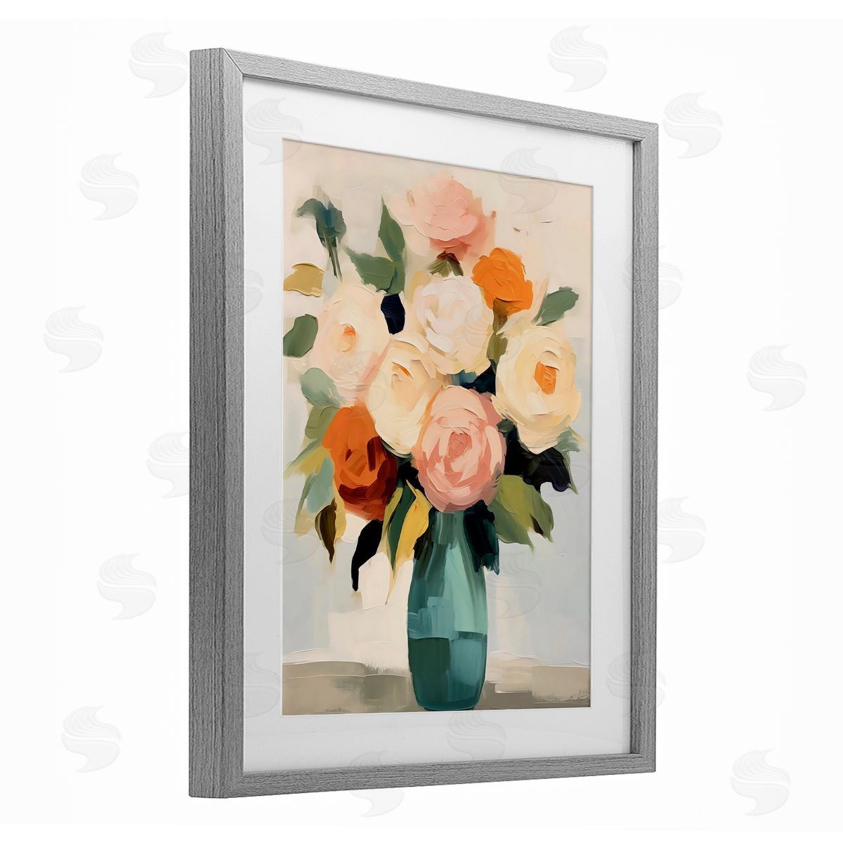 LSR Creative Studio Soft Hued Roses Vase Canvas Wall Art Print