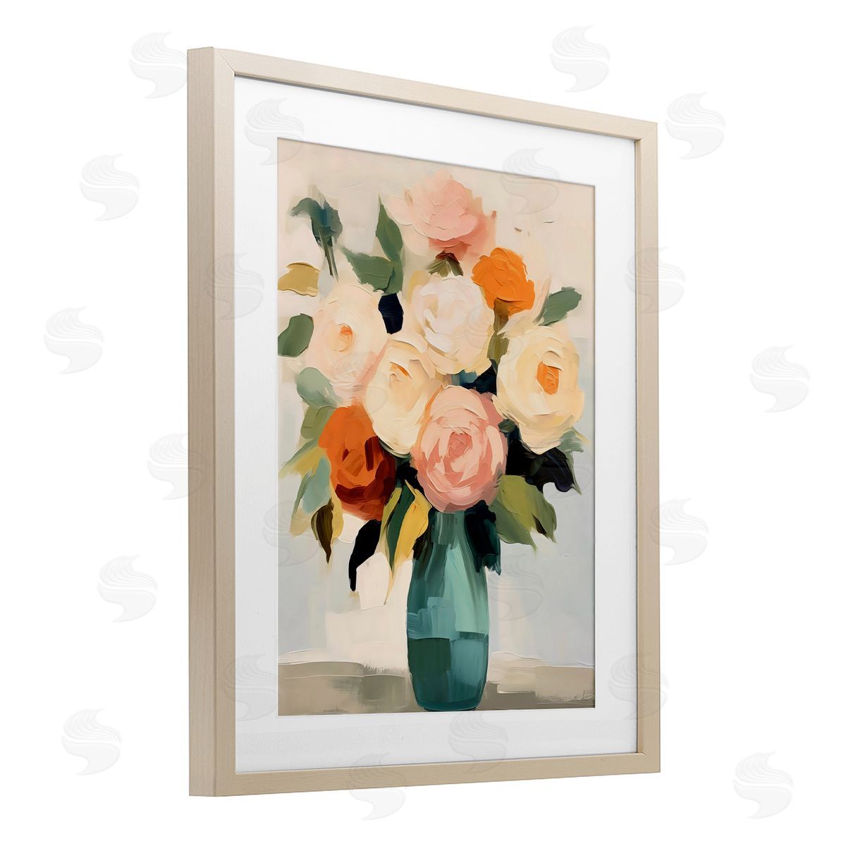 LSR Creative Studio Soft Hued Roses Vase Canvas Wall Art Print