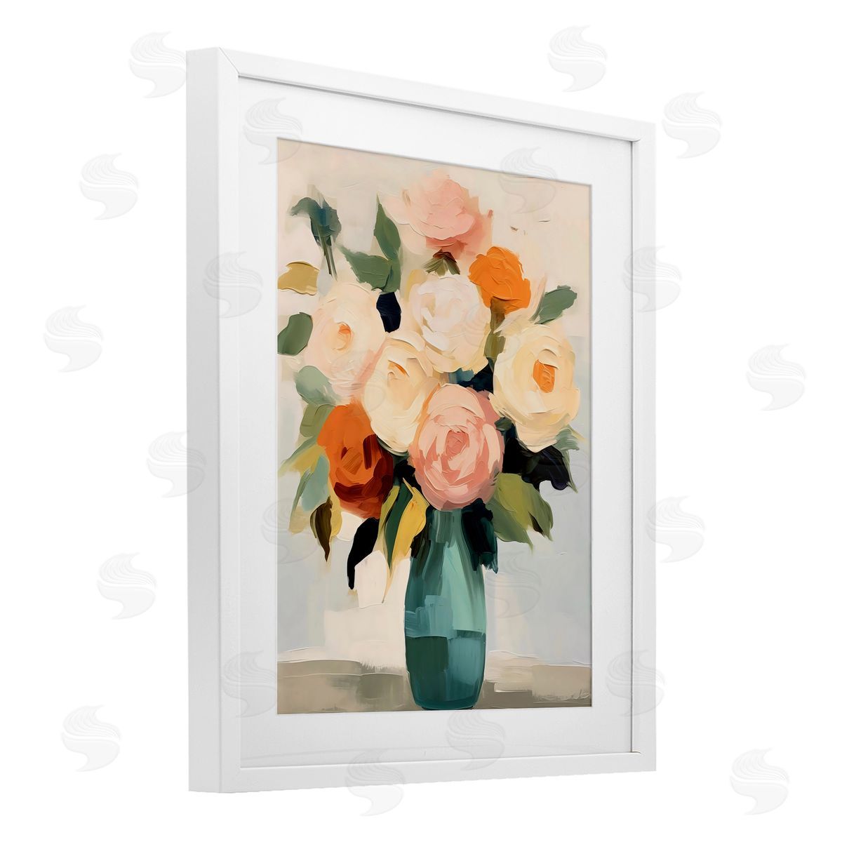 LSR Creative Studio Soft Hued Roses Vase Canvas Wall Art Print