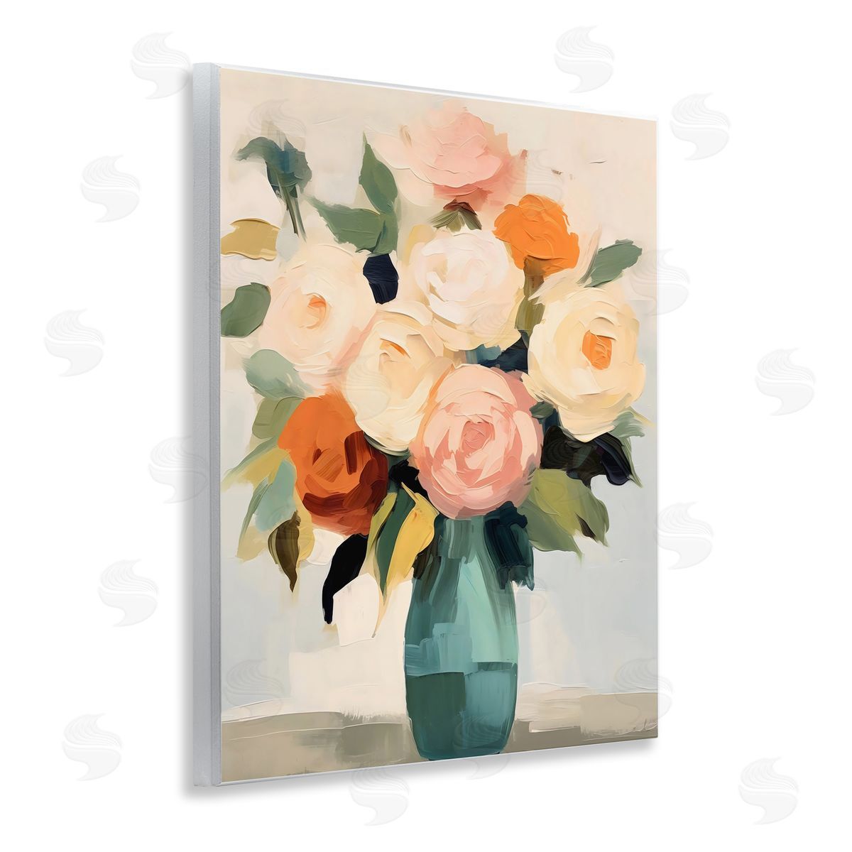 LSR Creative Studio Soft Hued Roses Vase Canvas Wall Art Print