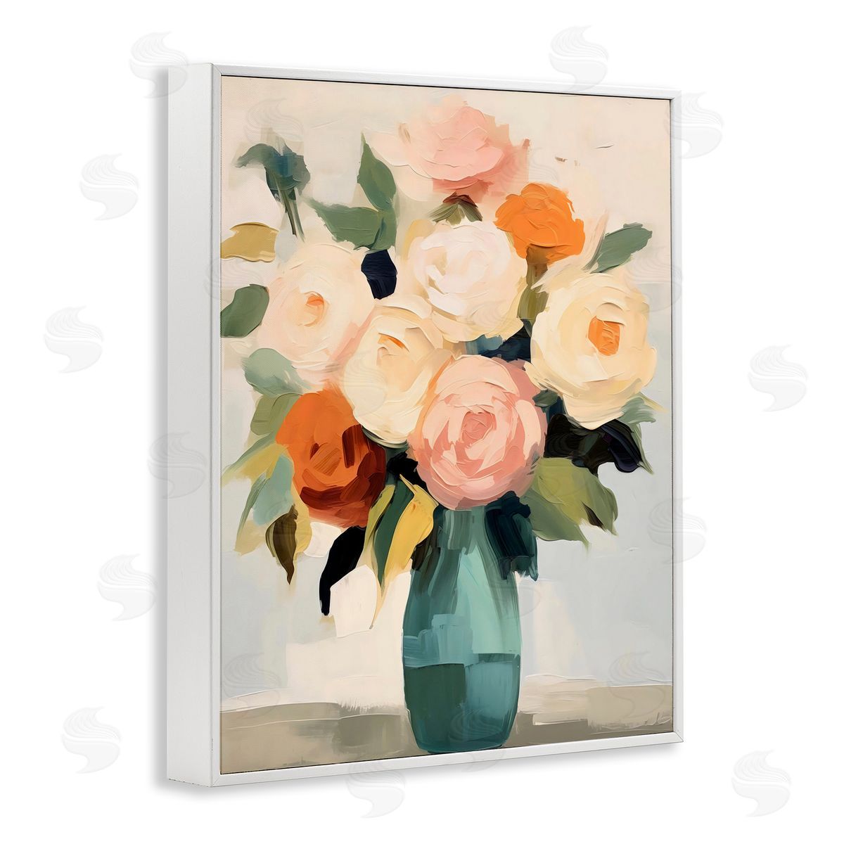 LSR Creative Studio Soft Hued Roses Vase Canvas Wall Art Print