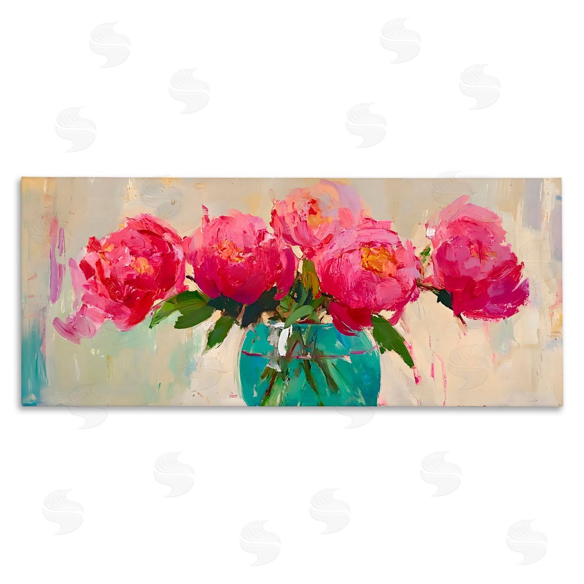 LSR Creative Studio Vibrant Peonies Vase Canvas Wall Art Print