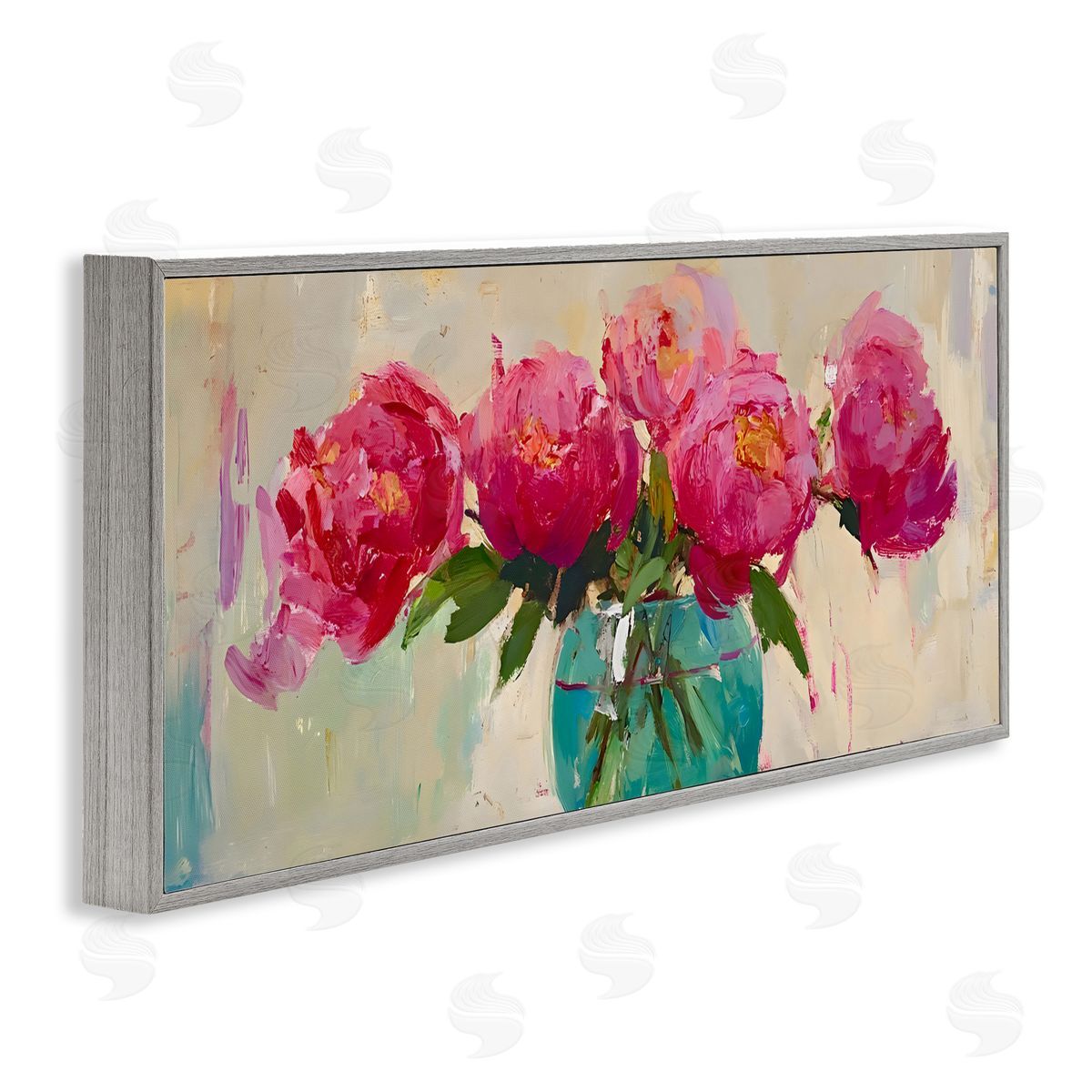 LSR Creative Studio Vibrant Peonies Vase Canvas Wall Art Print