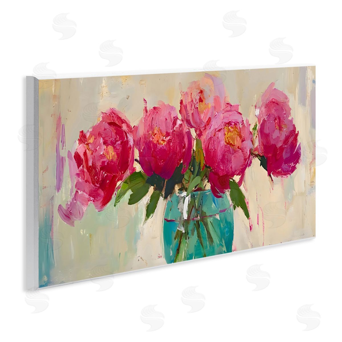 LSR Creative Studio Vibrant Peonies Vase Canvas Wall Art Print