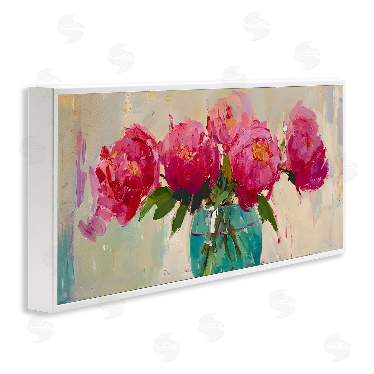 LSR Creative Studio Vibrant Peonies Vase Canvas Wall Art Print