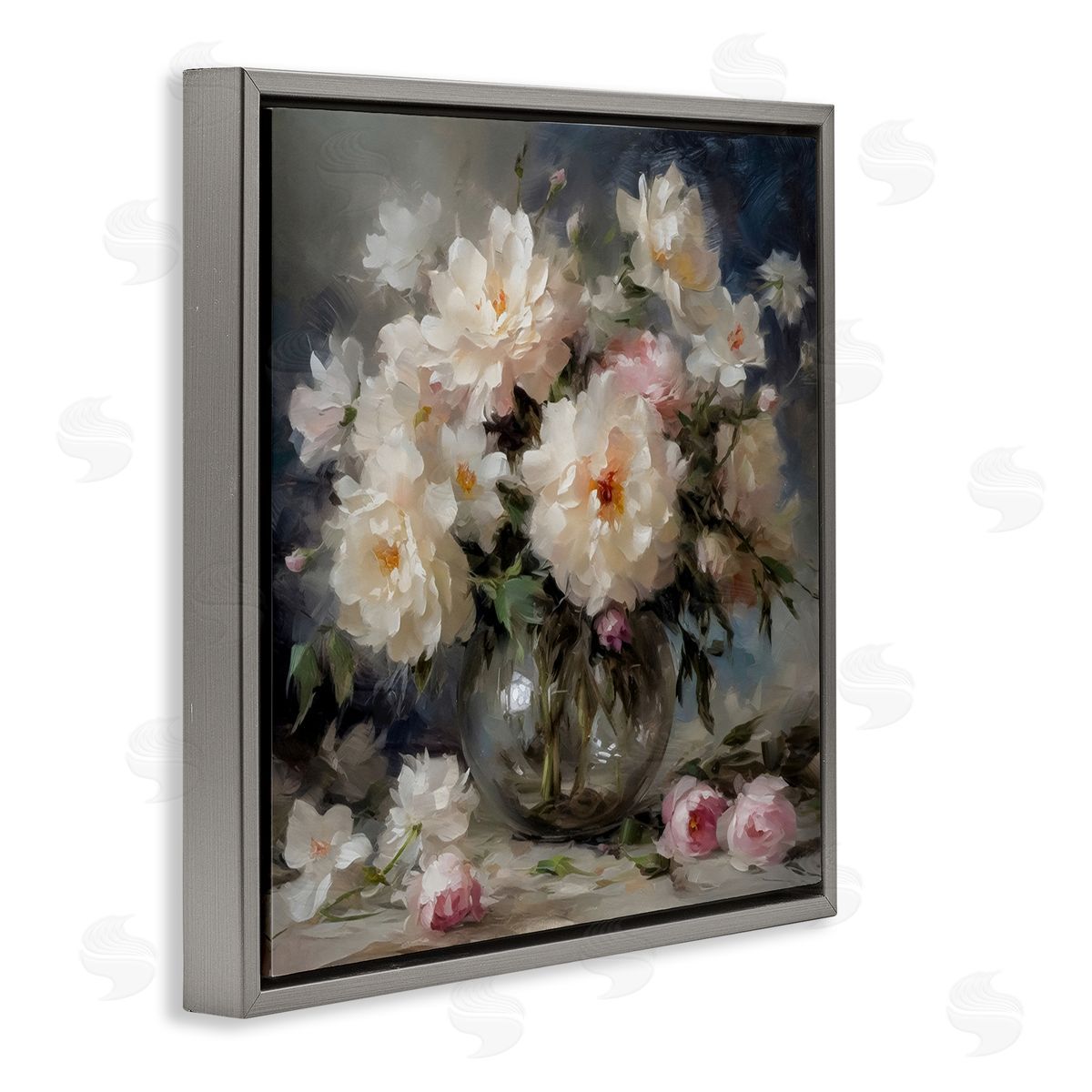 LSR Creative Studio Romantic Flowers in Round Vase Canvas Wall Art Print