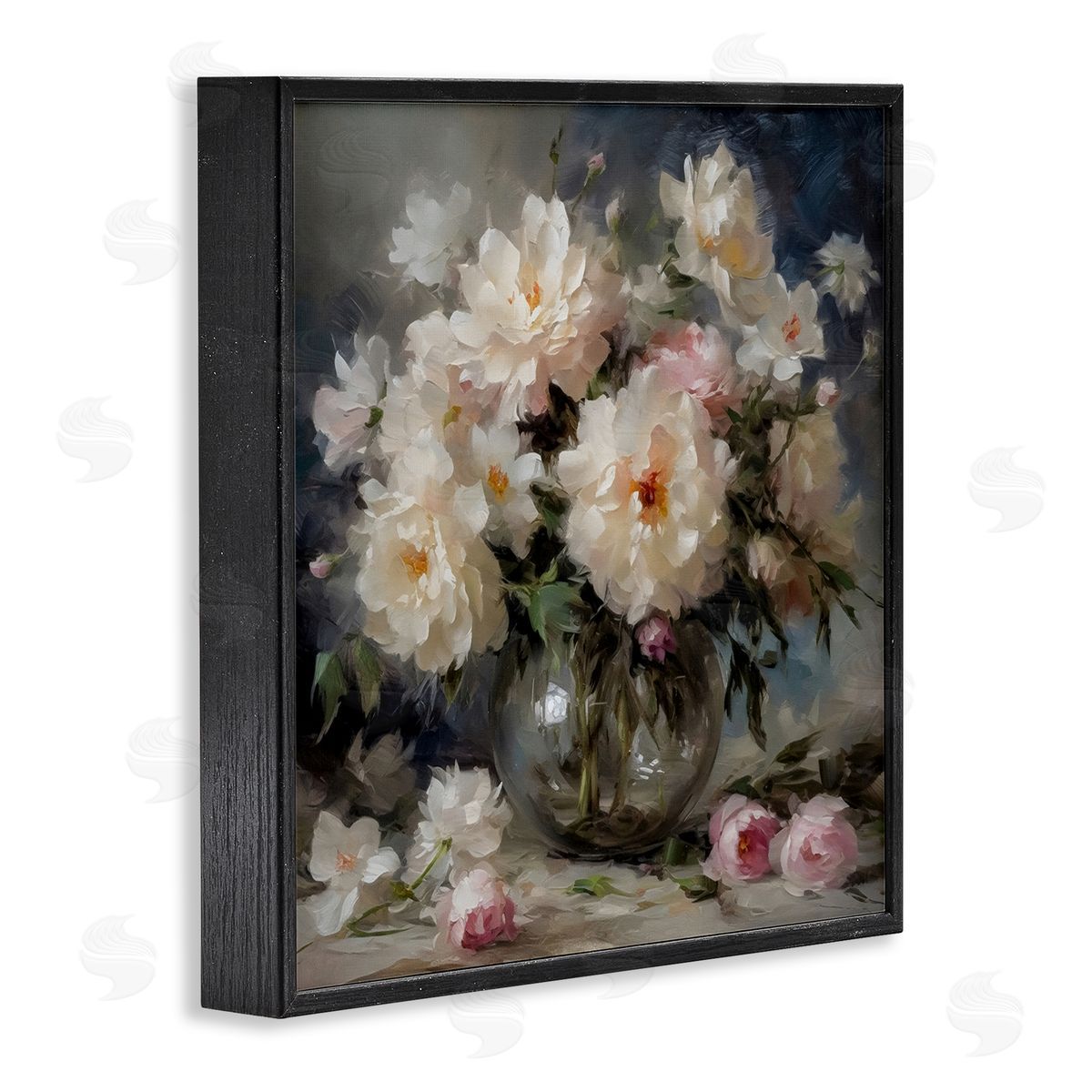 LSR Creative Studio Romantic Flowers in Round Vase Canvas Wall Art Print