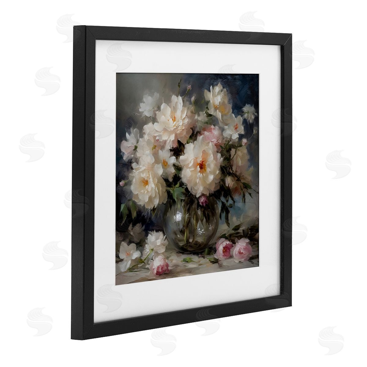 LSR Creative Studio Romantic Flowers in Round Vase Canvas Wall Art Print