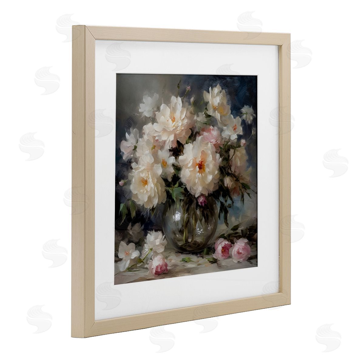 LSR Creative Studio Romantic Flowers in Round Vase Canvas Wall Art Print