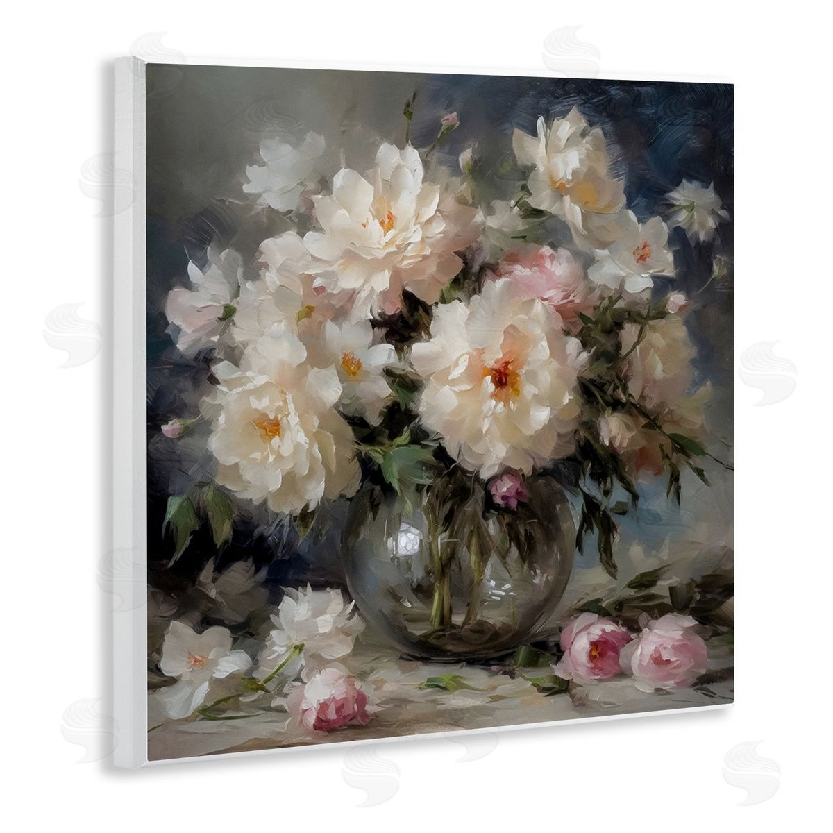 LSR Creative Studio Romantic Flowers in Round Vase Canvas Wall Art Print