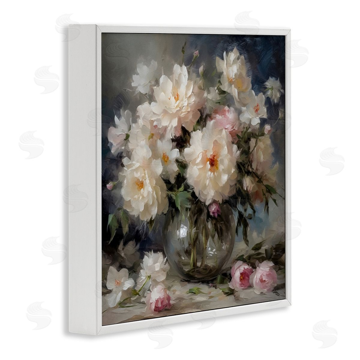 LSR Creative Studio Romantic Flowers in Round Vase Canvas Wall Art Print