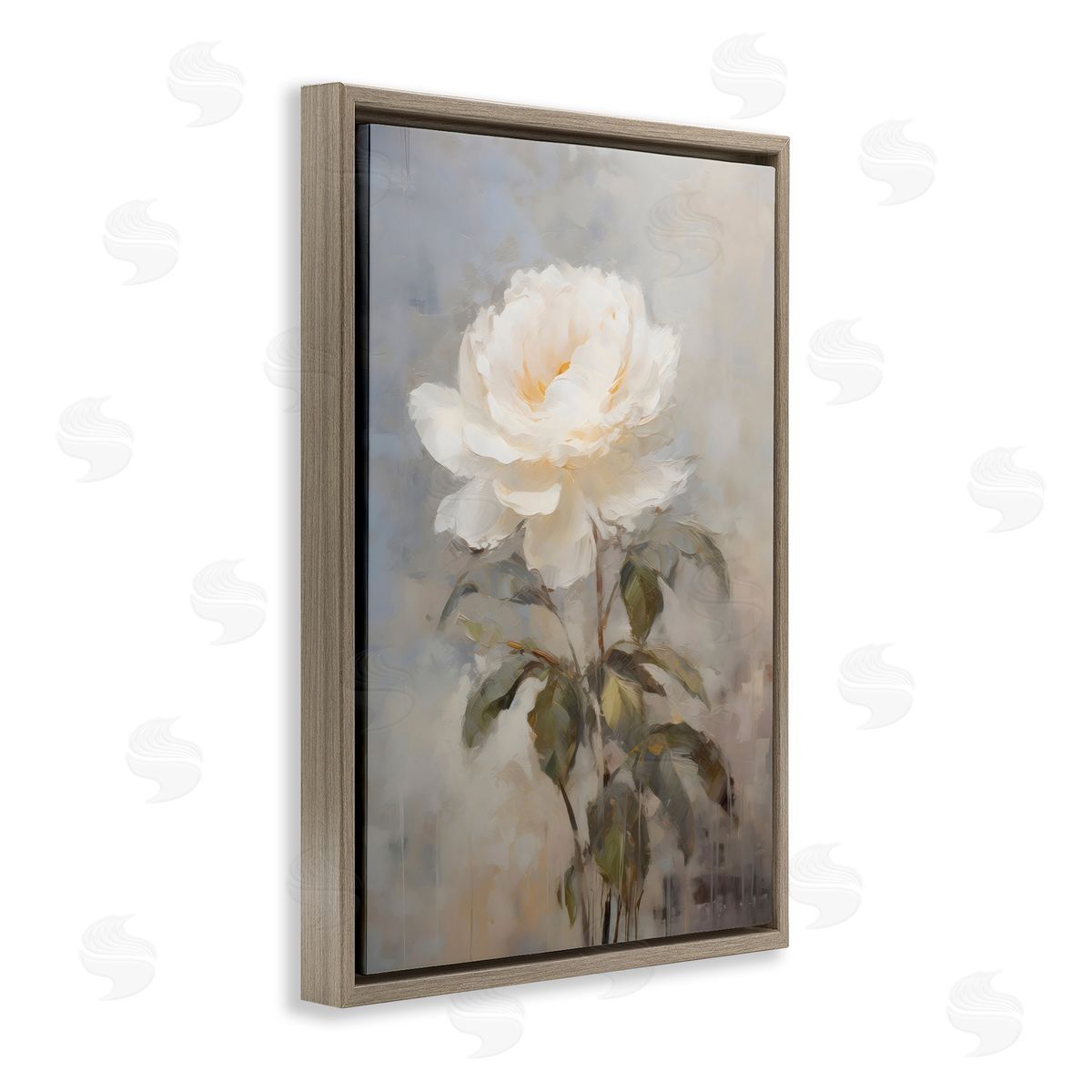 LSR Creative Studio Pale White Rose Canvas Wall Art Print